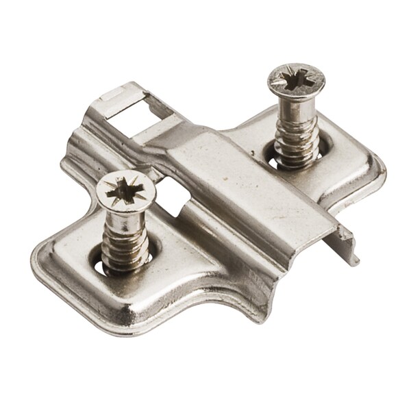 Hardware Resources Standard Duty 3 mm Non-Cam Adjustable Steel Plate with Euro Screws for 500 Series Euro Hinges 400.0119.75 - main